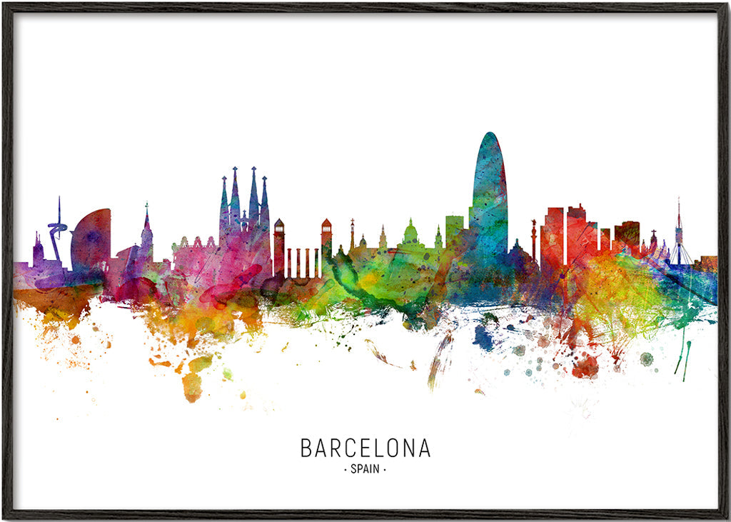 Barcelona skyline multicoloré