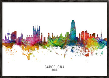 Barcelona skyline multicoloré