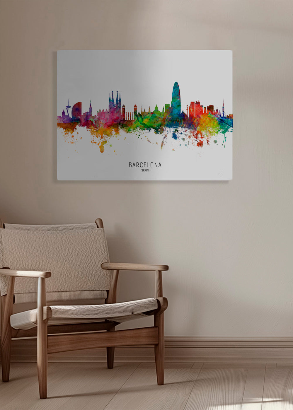 Barcelona skyline multicoloré