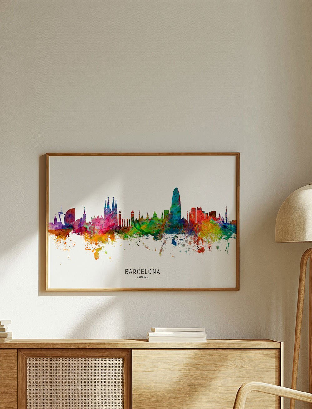 Barcelona skyline multicoloré