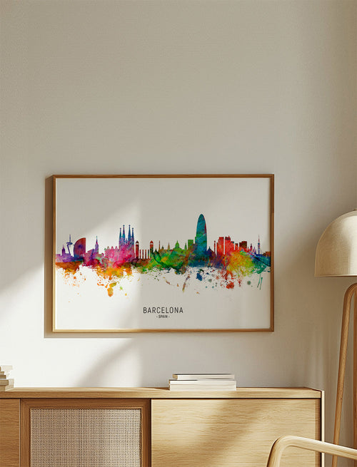 Barcelona skyline multicoloré