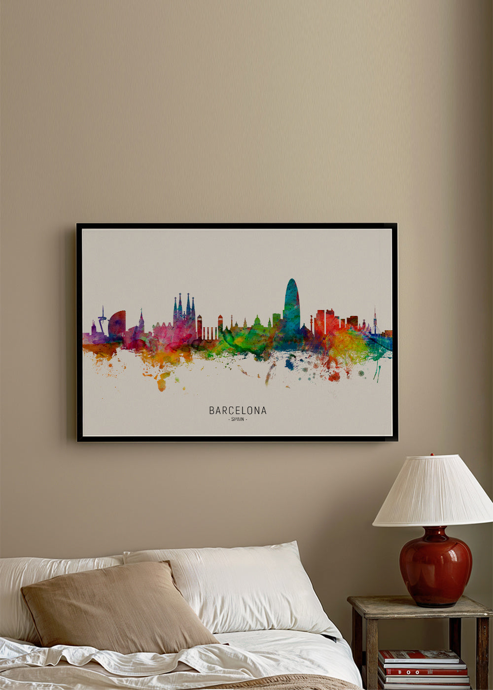 Barcelona skyline multicoloré