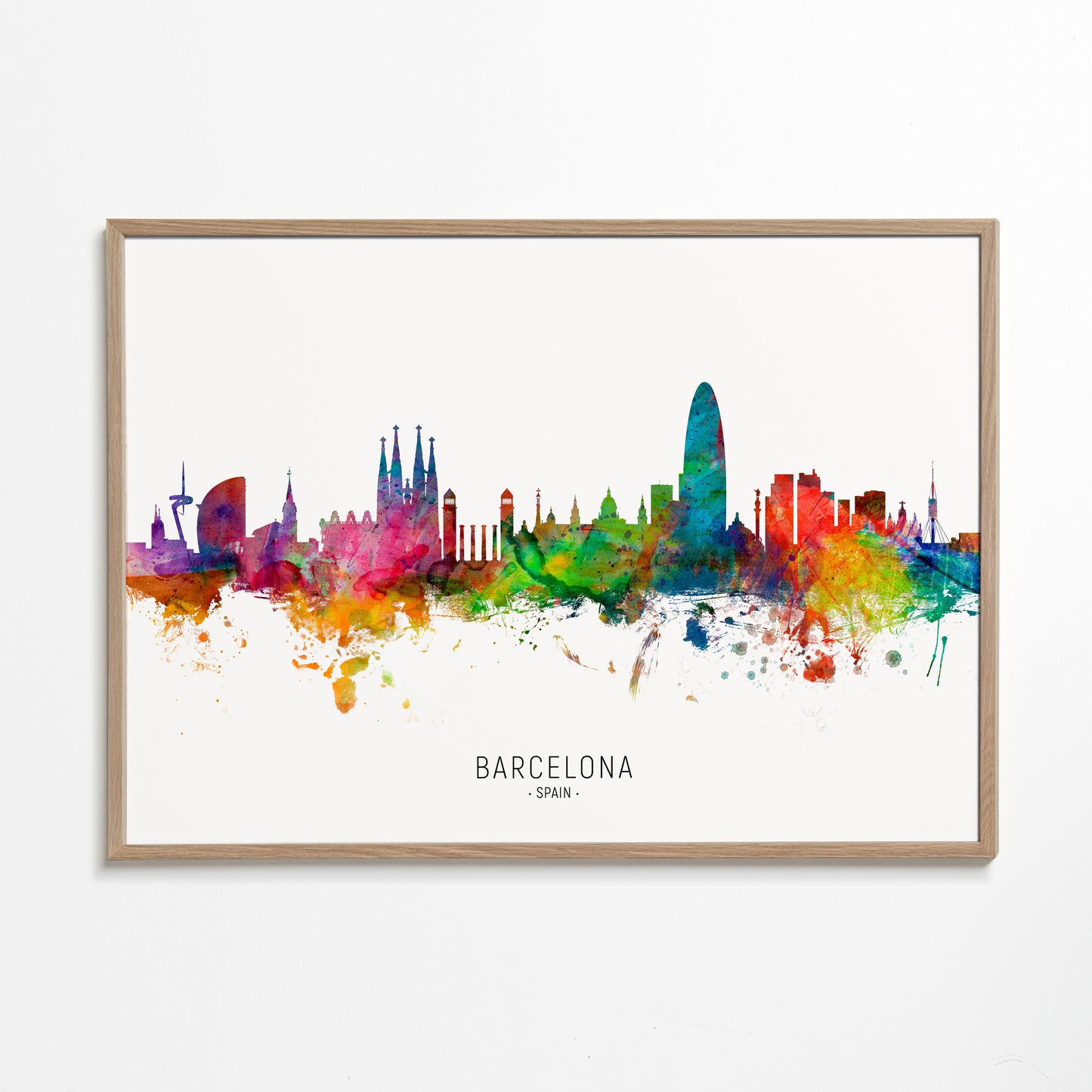 Barcelona skyline multicoloré