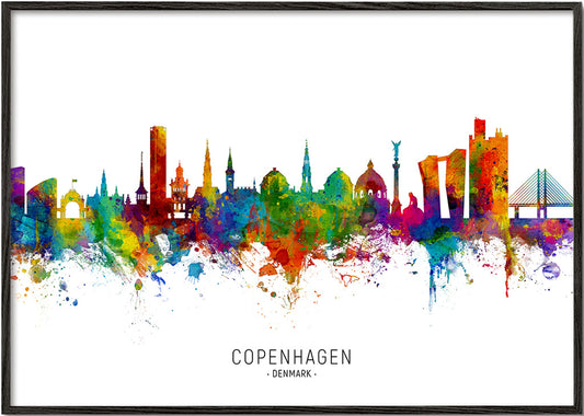 Copenhagen skyline multicoloré