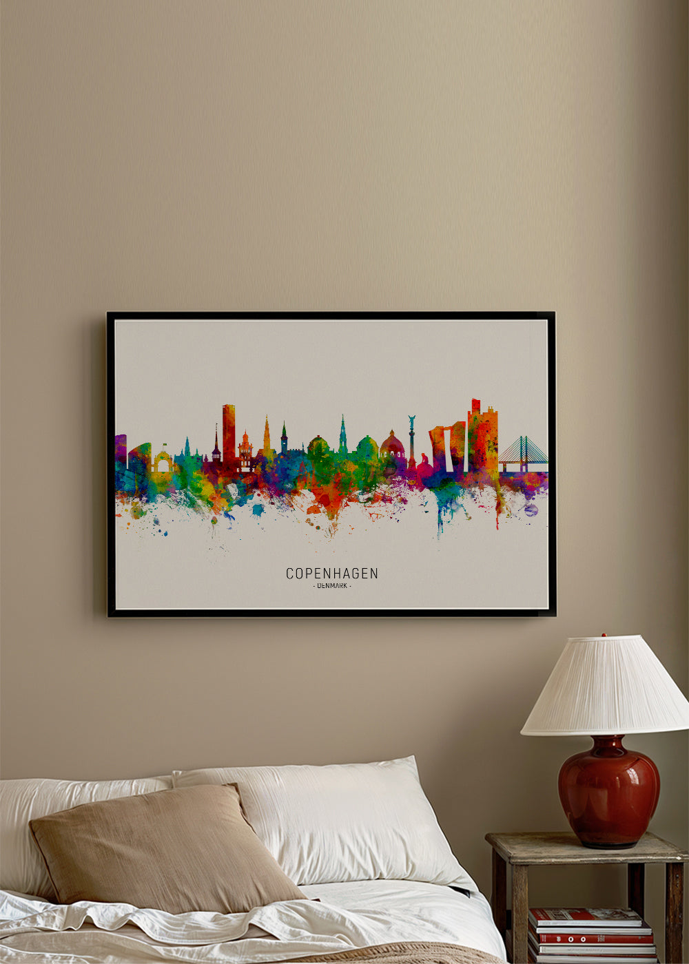 Copenhagen skyline multicoloré