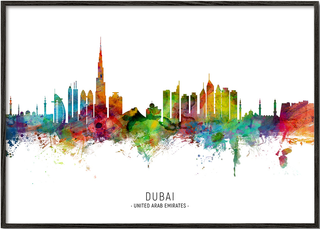 Dubai skyline multicoloré