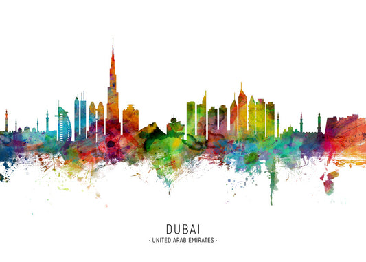 Dubai skyline multicoloré