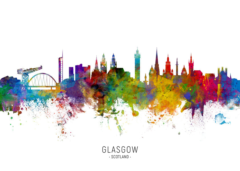 Glasgow skyline multicoloré