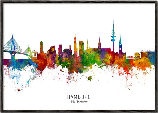Hamburg skyline multicoloré