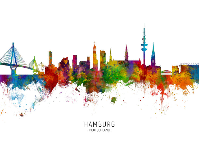 Hamburg skyline multicoloré