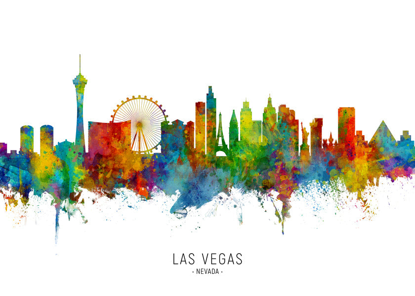 Las Vegas skyline multicoloré