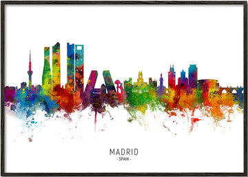 Madrid skyline multicoloré