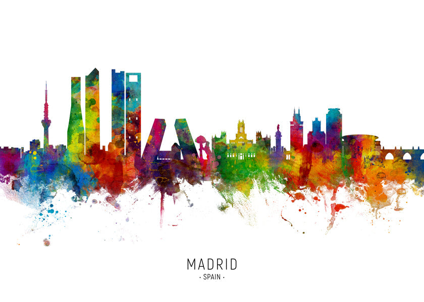 Madrid skyline multicoloré