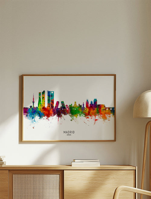 Madrid skyline multicoloré
