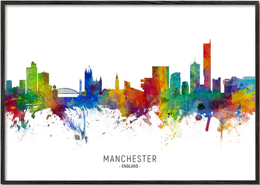 Manchester skyline multicoloré