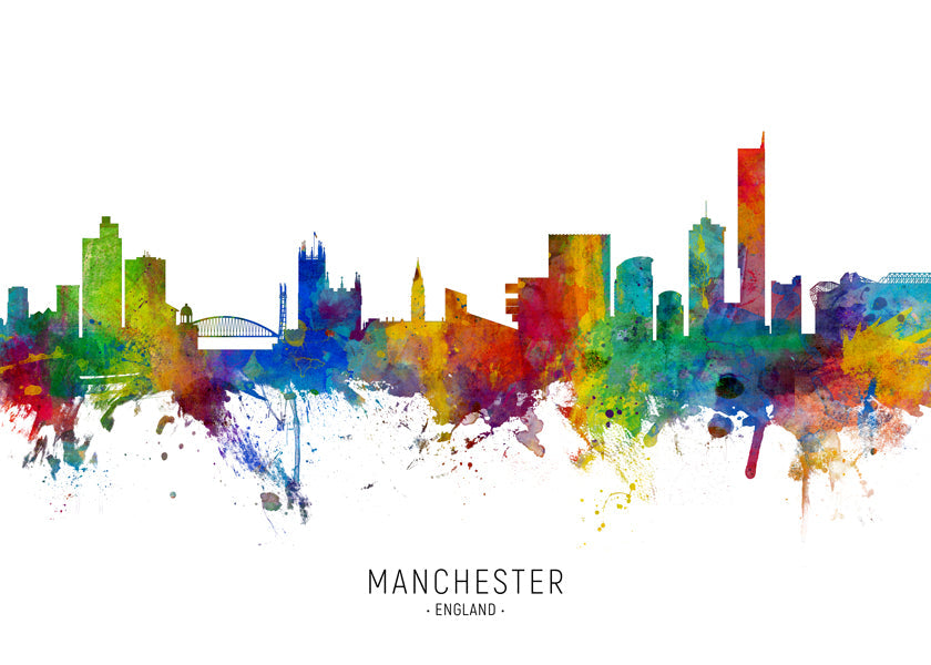 Manchester skyline multicoloré