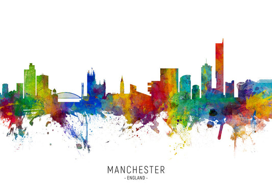 Manchester skyline multicoloré