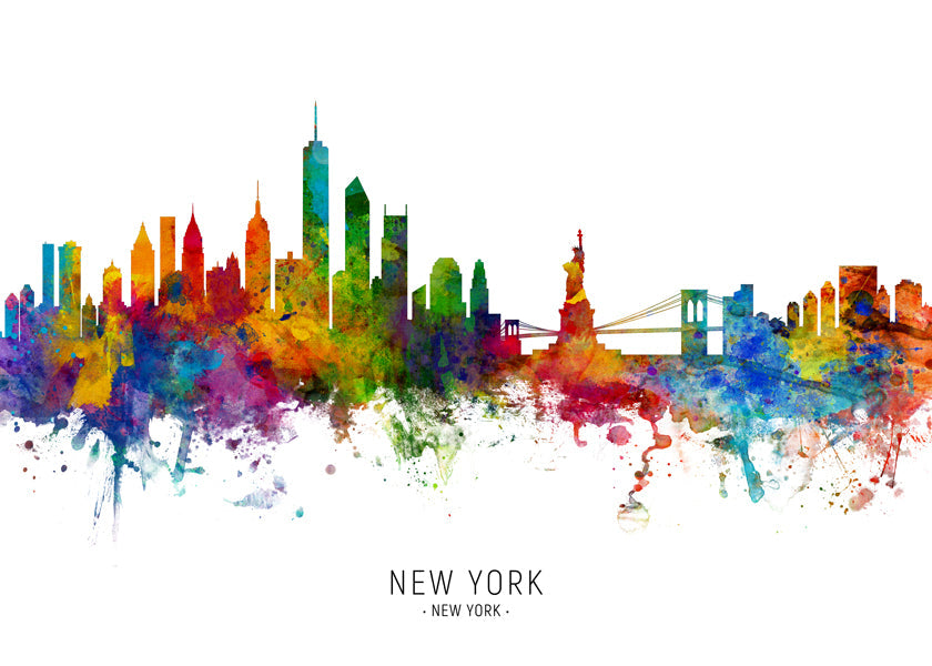 New York skyline multicoloré