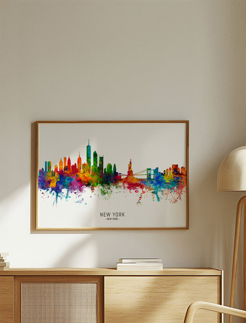 New York skyline multicoloré