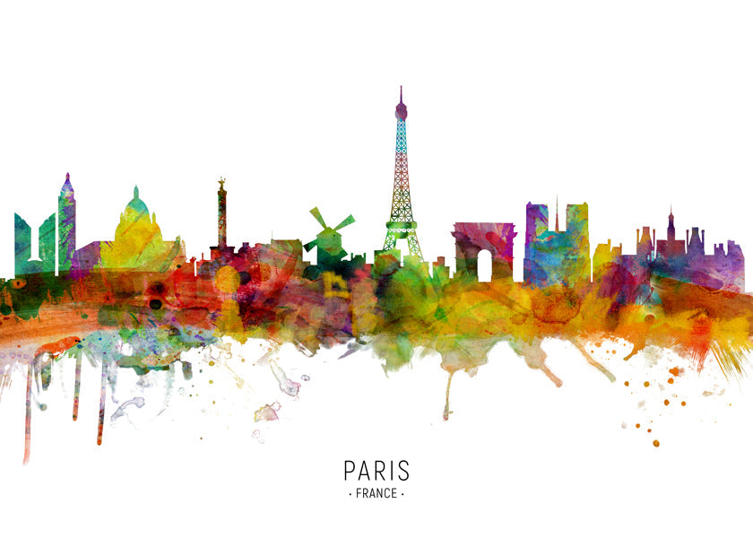 Paris skyline multicoloré