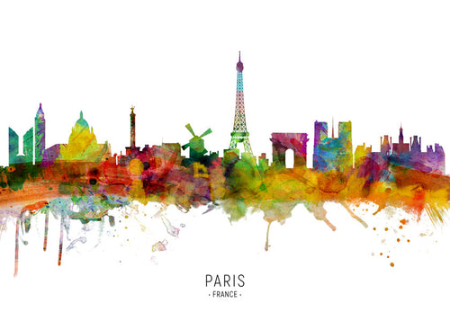 Paris skyline multicoloré