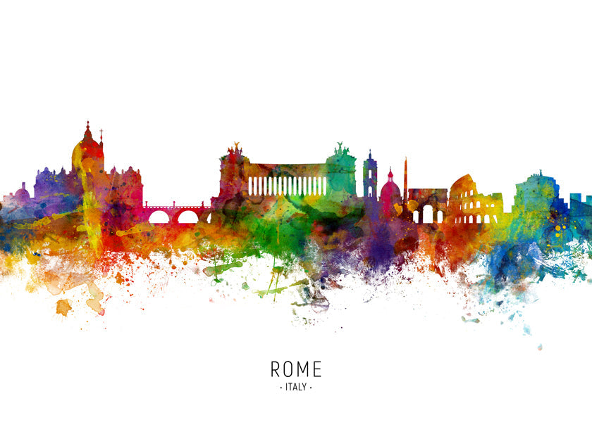 Rome skyline multicoloré