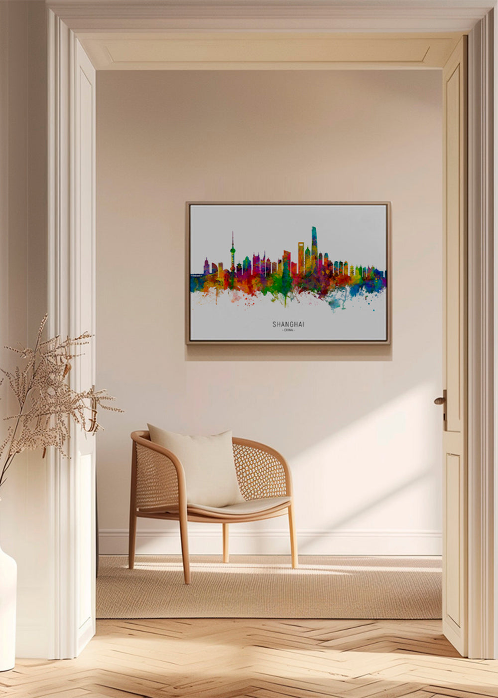 Shanghai skyline multicoloré