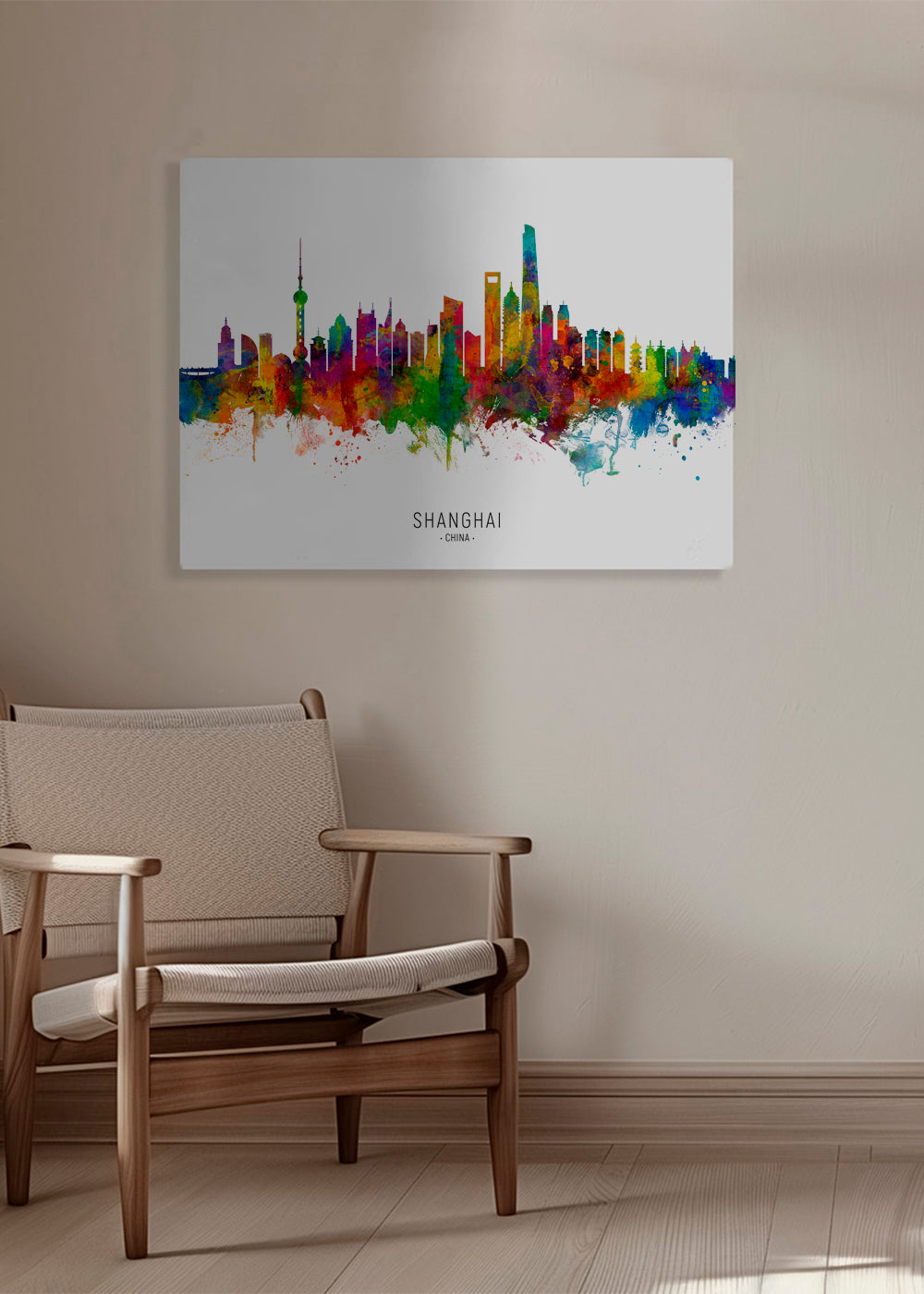 Shanghai skyline multicoloré