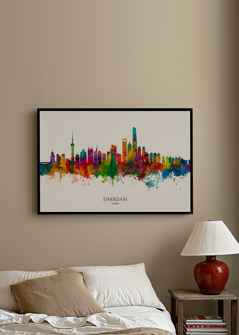 Shanghai skyline multicoloré