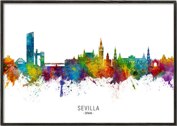 Sevilla skyline multicoloré