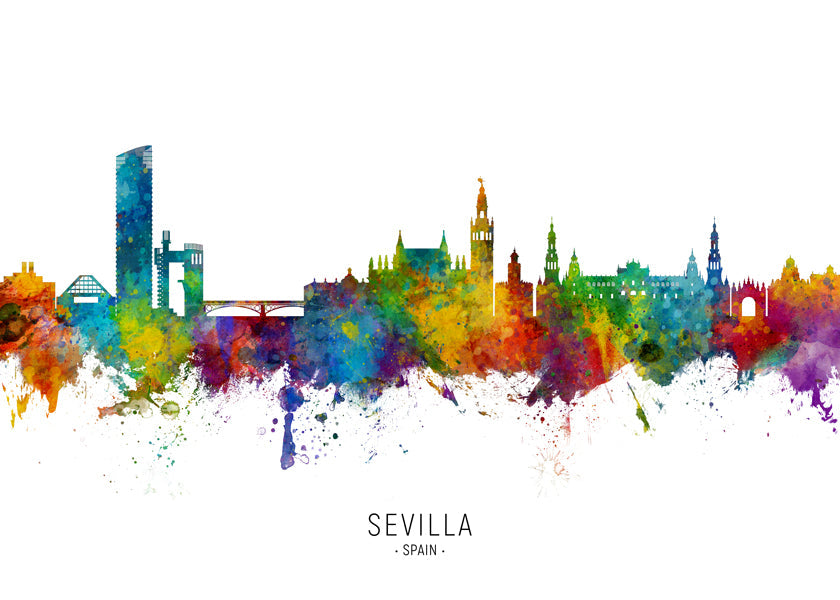 Sevilla skyline multicoloré