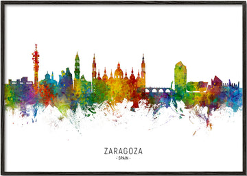 Zaragoza skyline multicoloré