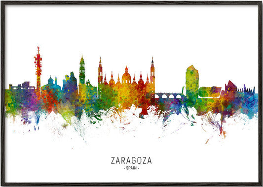 Zaragoza skyline multicoloré