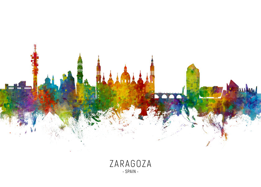 Zaragoza skyline multicoloré