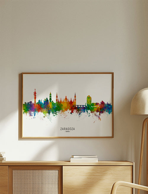 Zaragoza skyline multicoloré
