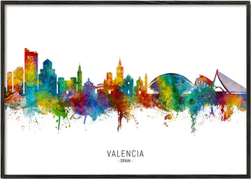 Valencia skyline multicoloré