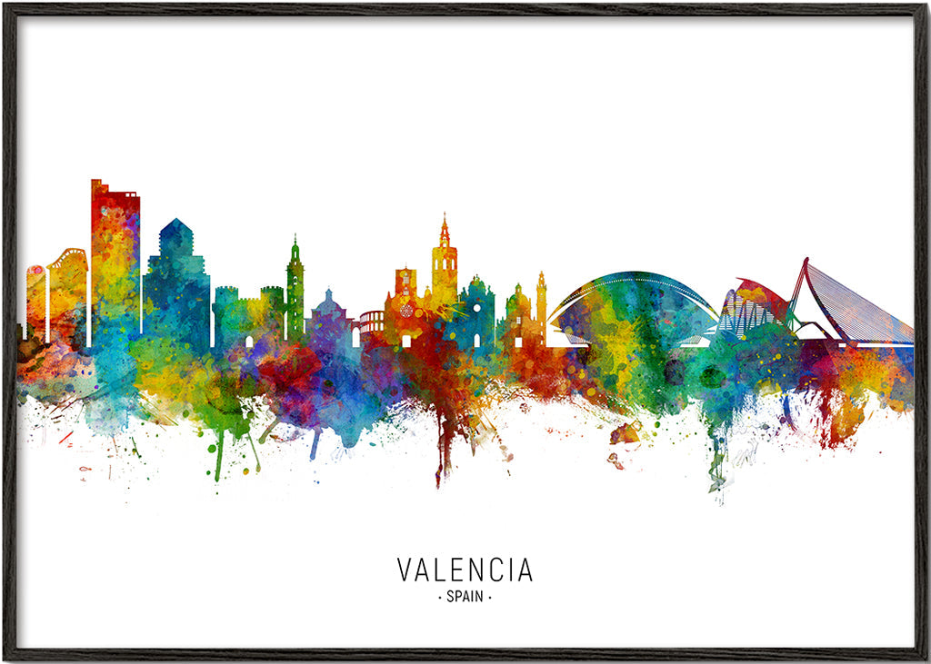Valencia skyline multicoloré