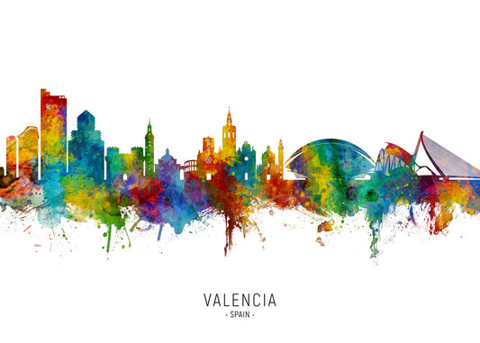 Valencia skyline multicoloré