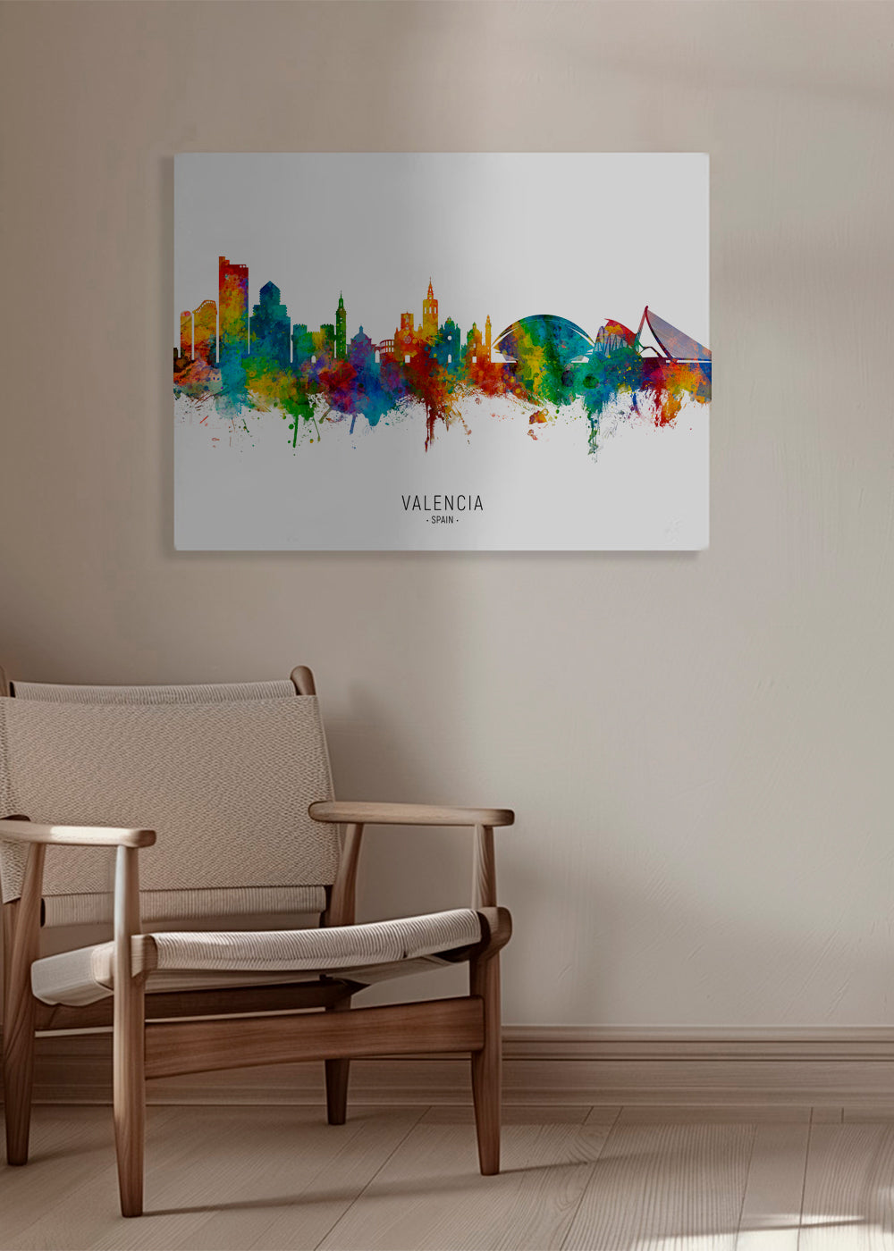 Valencia skyline multicoloré