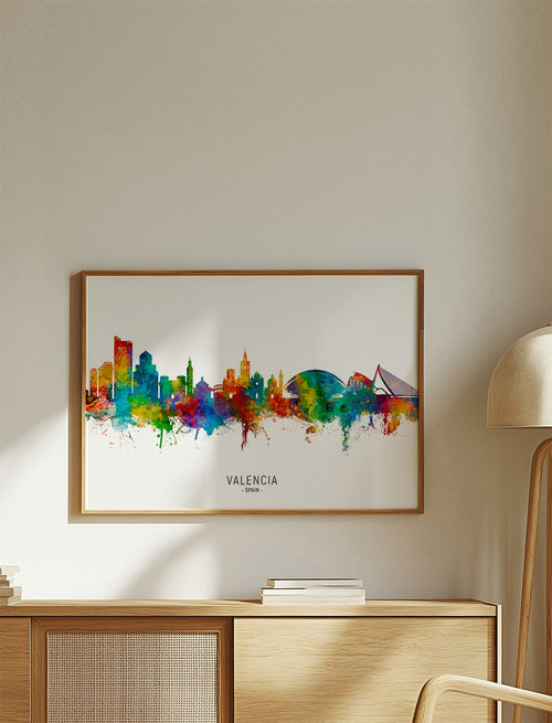 Valencia skyline multicoloré