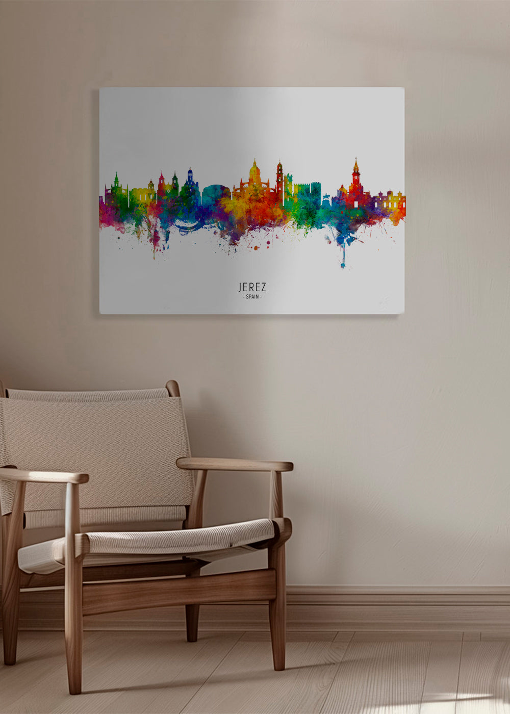 Jerez skyline multicoloré