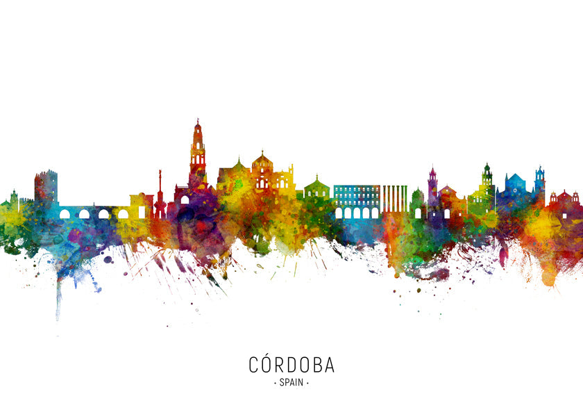 Córdoba skyline multicoloré