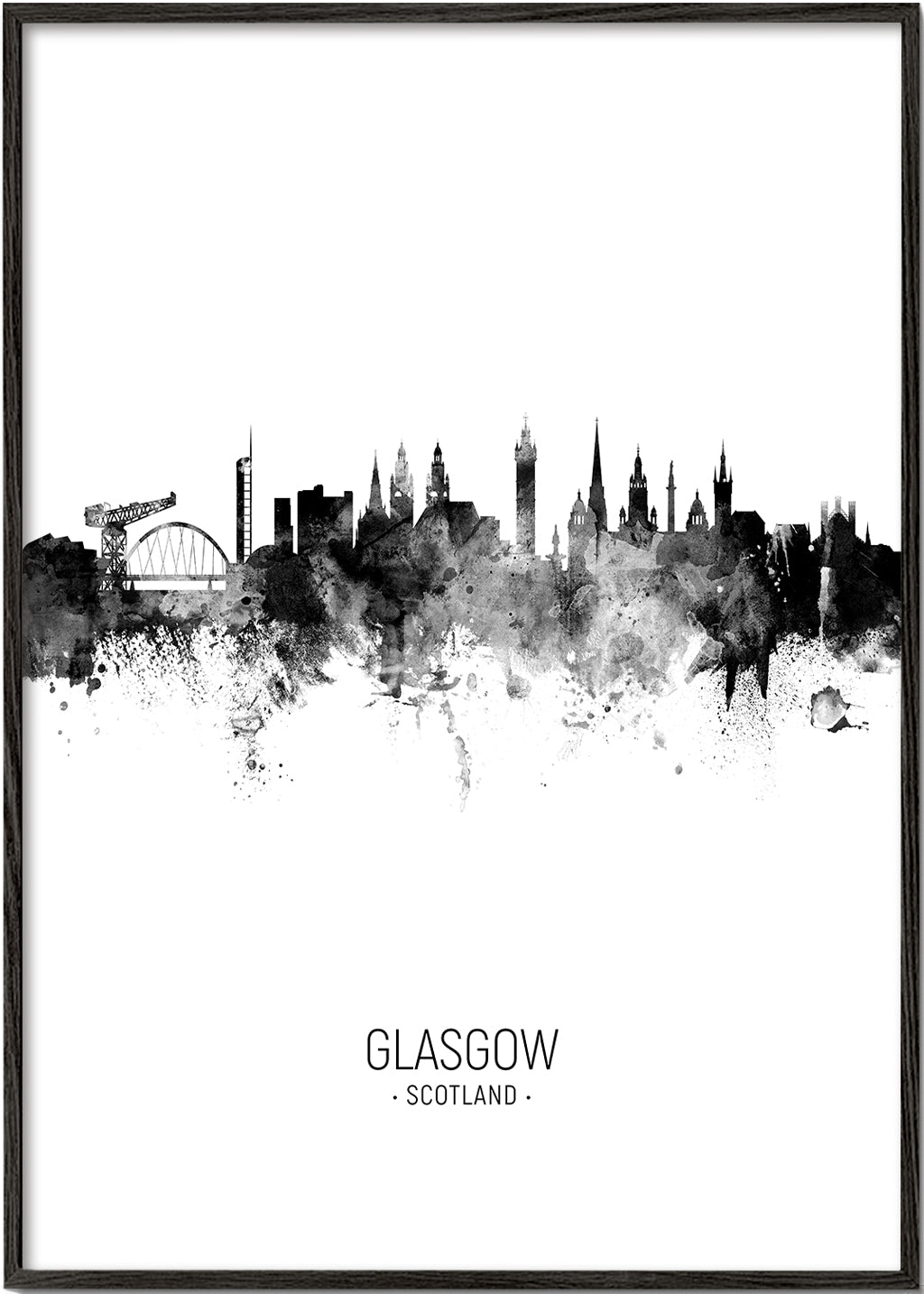 Glasgow skyline noir et blanc