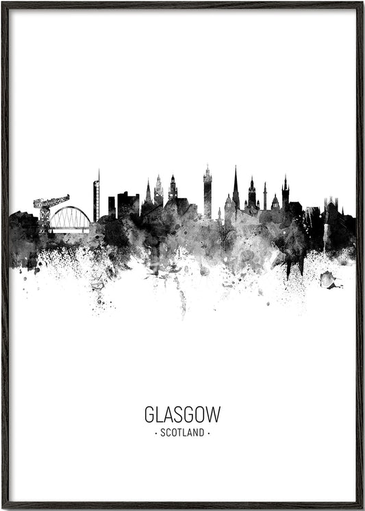 Glasgow skyline noir et blanc