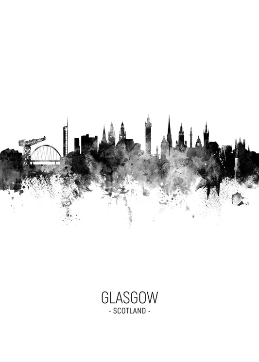 Glasgow skyline noir et blanc