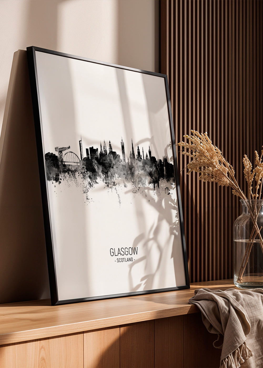 Glasgow skyline noir et blanc
