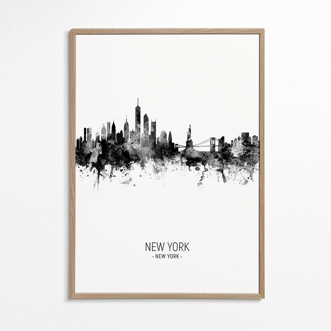 New York skyline noir et blanc