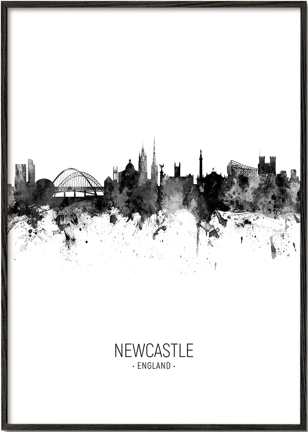 Newcastle skyline noir et blanc