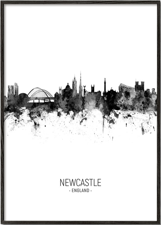 Newcastle skyline noir et blanc
