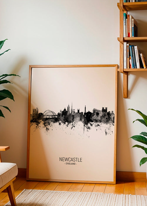 Newcastle skyline noir et blanc
